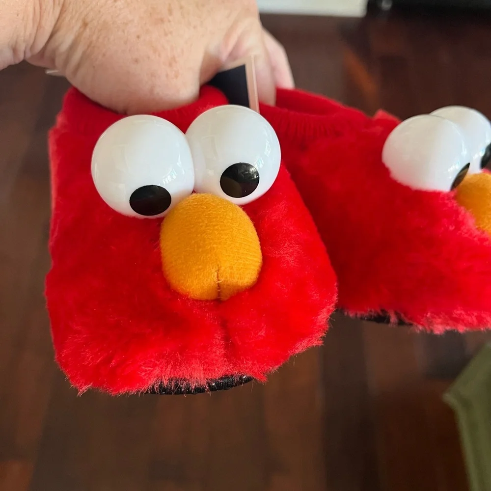 Sesame Street Red and Orange Elmo Kids Slippers